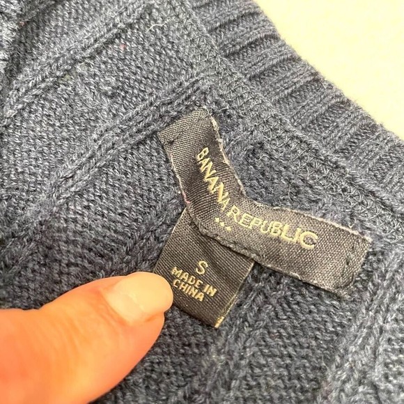 Banana Republic Womens Cable Knit Sweater S Small Shoulder Button Rabbit Hair - Picture 3 of 8